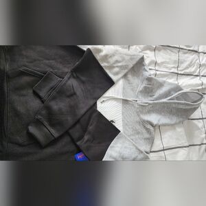 Colorblock Hoodie - Black and Gray